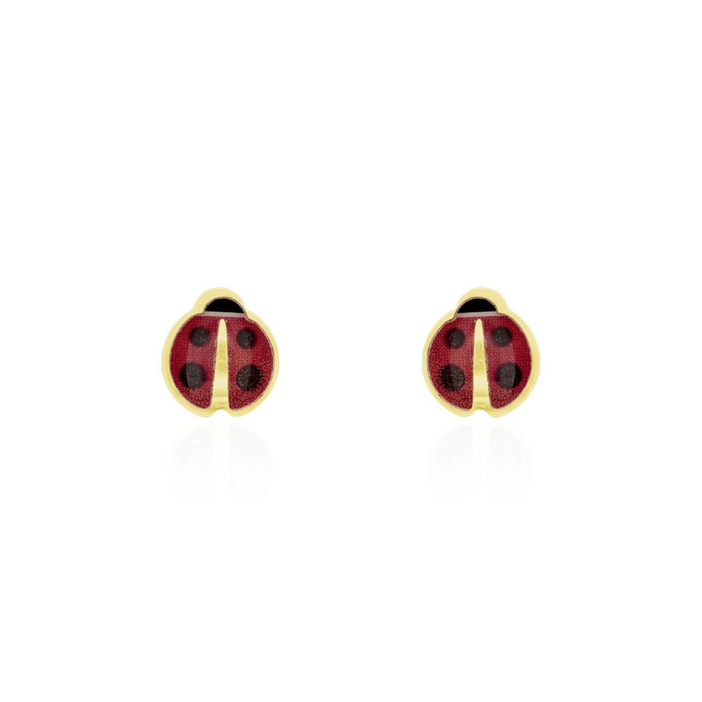 Boucles D'oreilles Puces Helidie Coccinelle Or Jaune