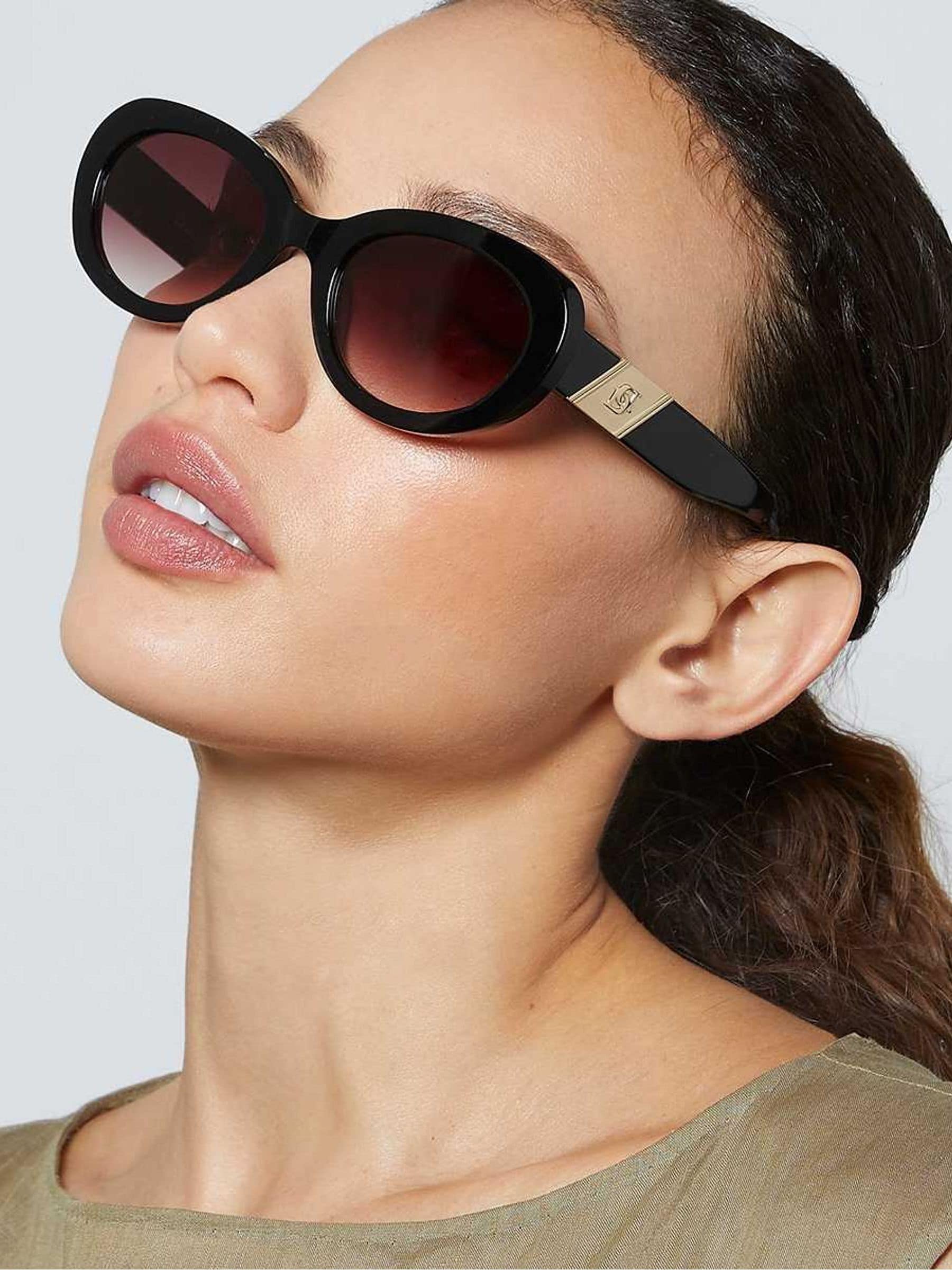 Zwart - Dune London Glee Fashion Oval Sunglasses