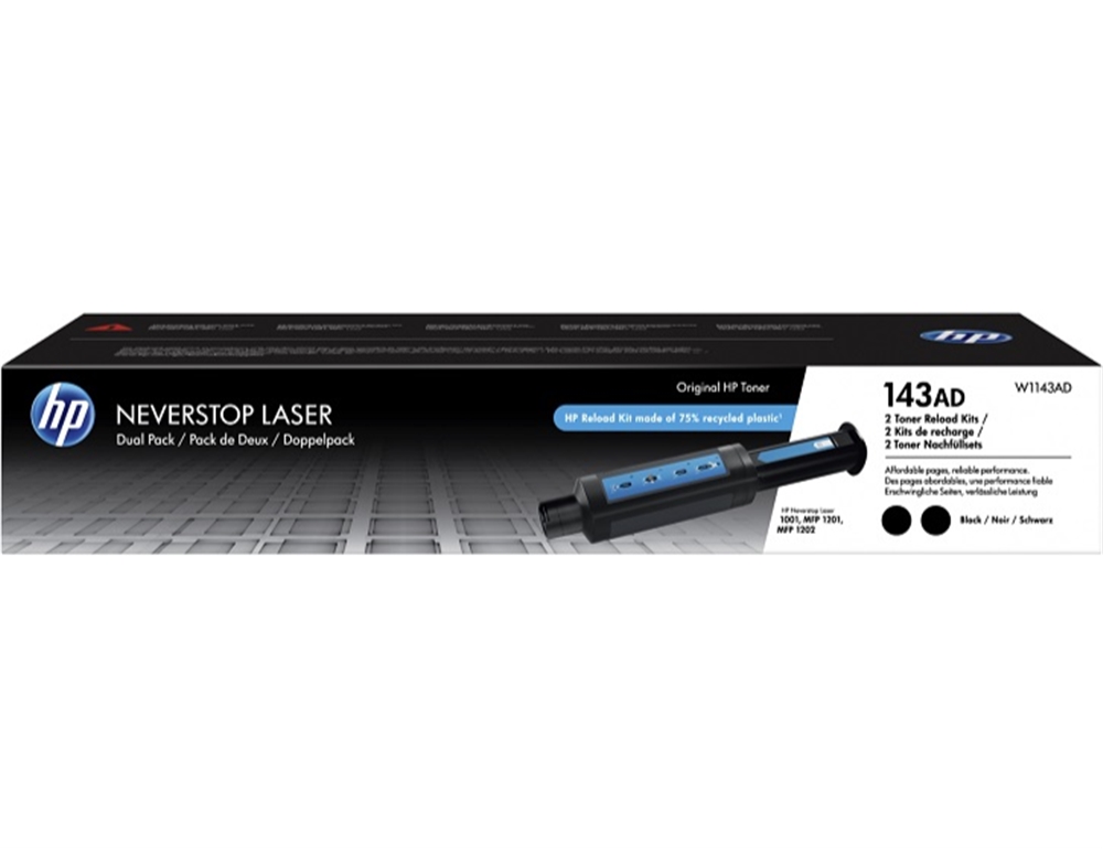 KIT 2 RECARGAS TONER HP NEVERSTOP LASER ORIGI 143AD PR