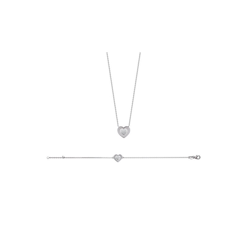 Collier Femme - Argent 925 - Oxyde de zirconium - Longueur : 45 cm