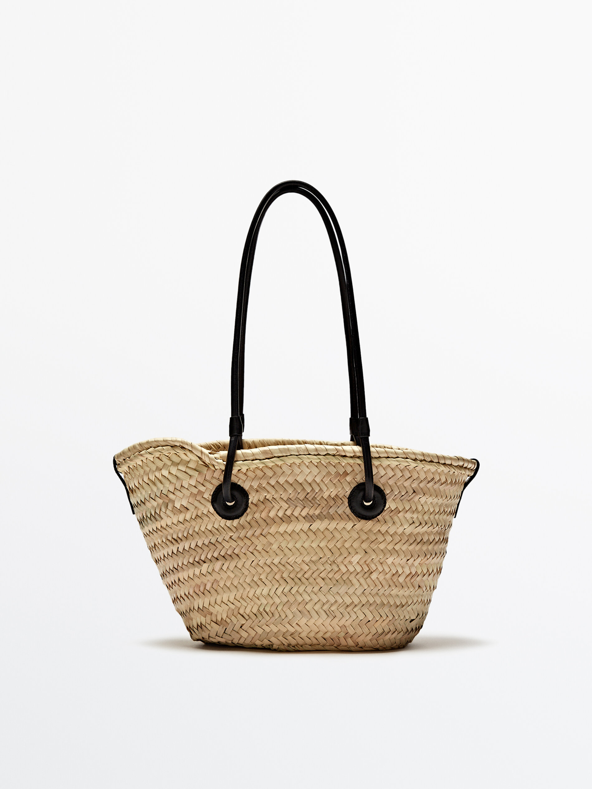 Bolsa de vime trançado + nécessaire removível - PRETA