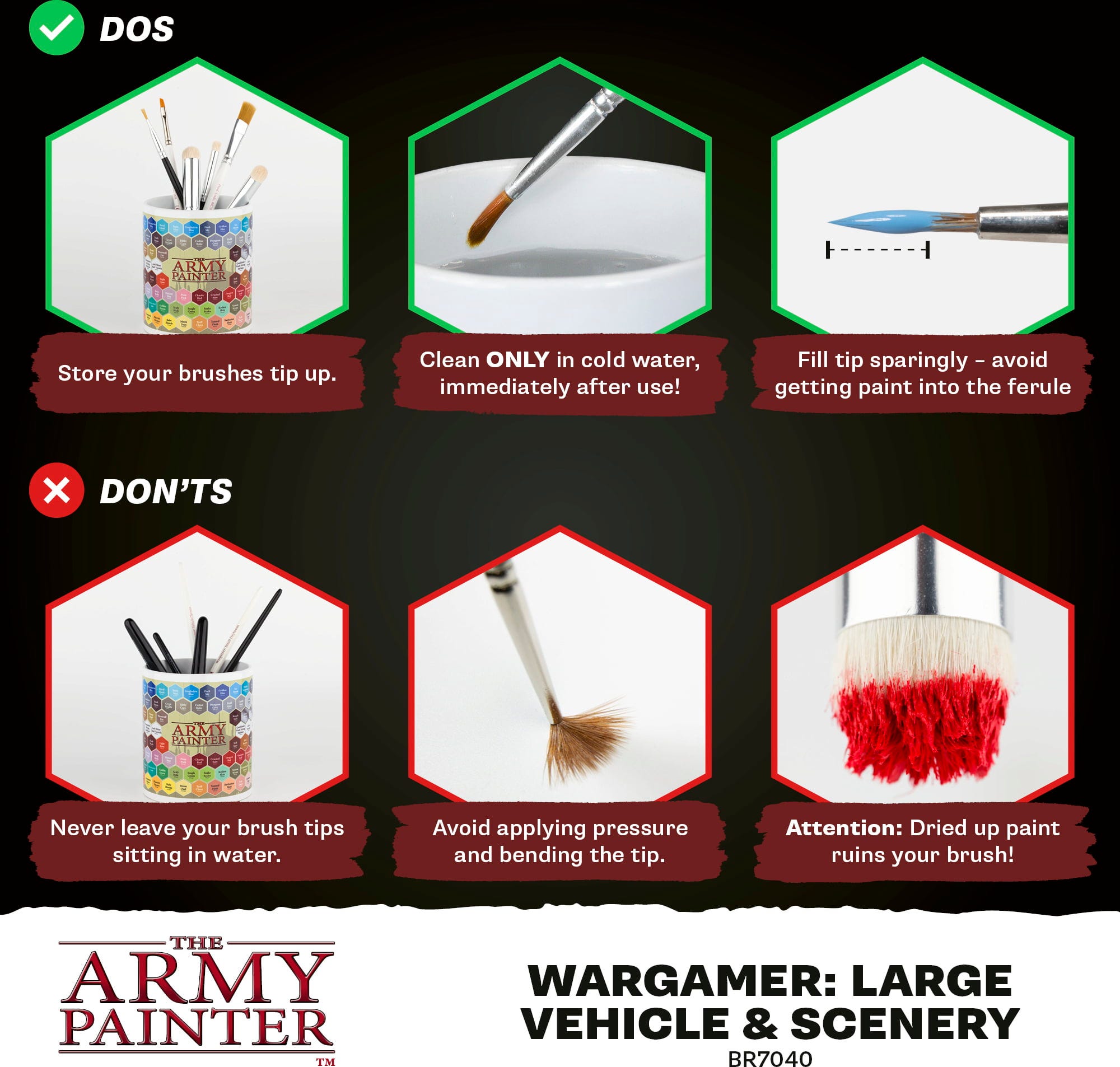 The Army Painter  Wargamer Brush – Bionic Bristles, Large Vehicle & Scenery    Next-Gen Pinseltechnologie für Miniaturenmaler