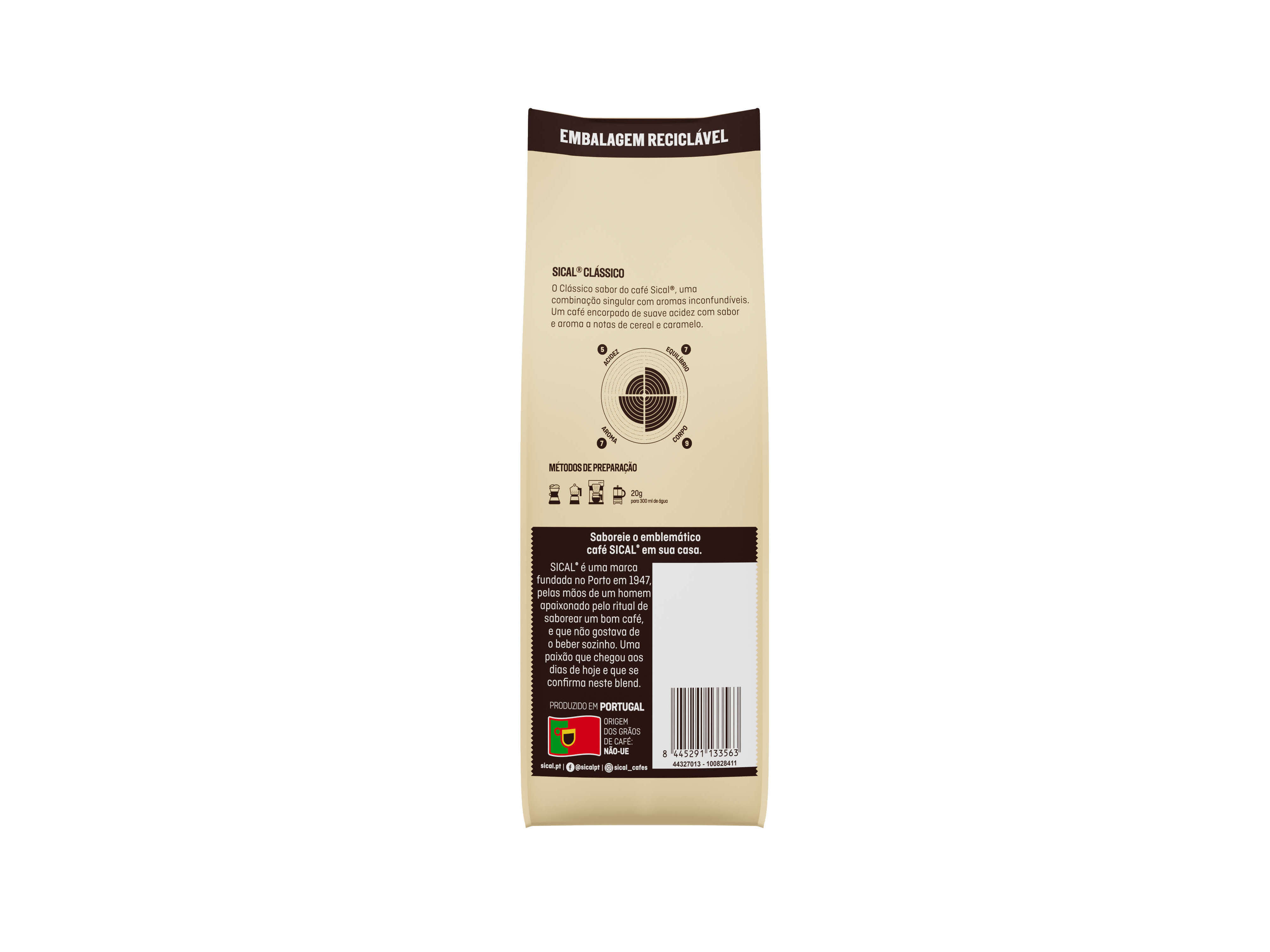 CAFÉ MOÍDO SICAL 5 ESTRELAS MOAGEM GROSSA 220 G