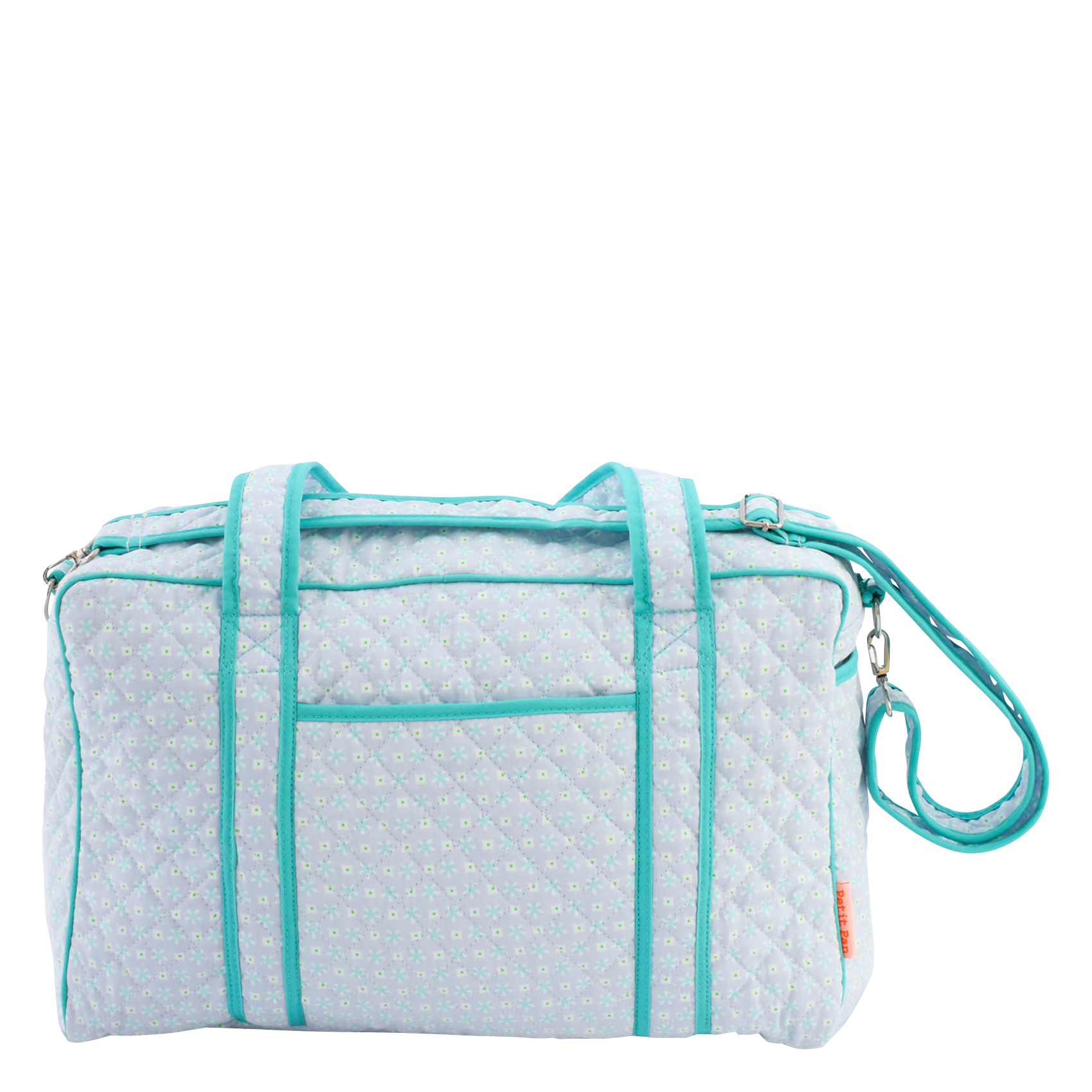 Sac à langer imprimé fleuri en coton| Bleu