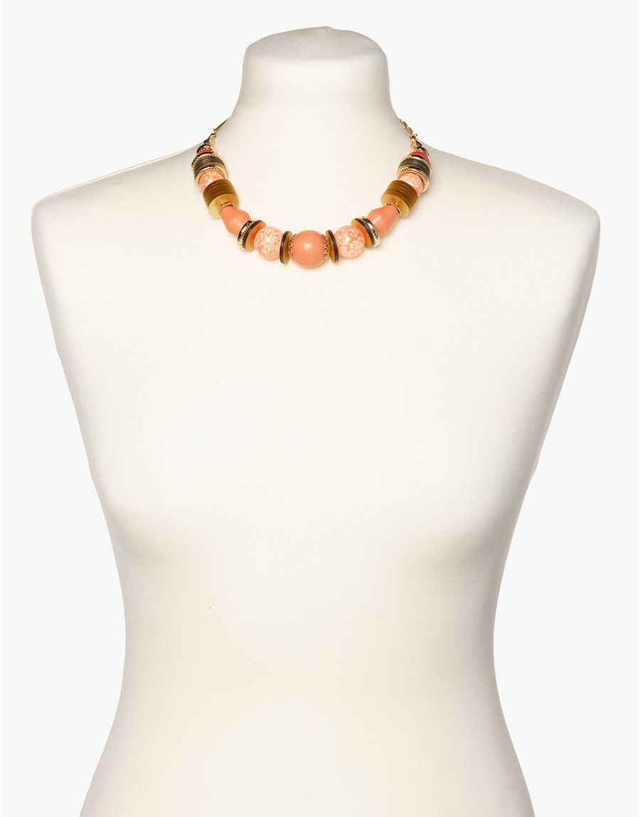 Collier orange perles