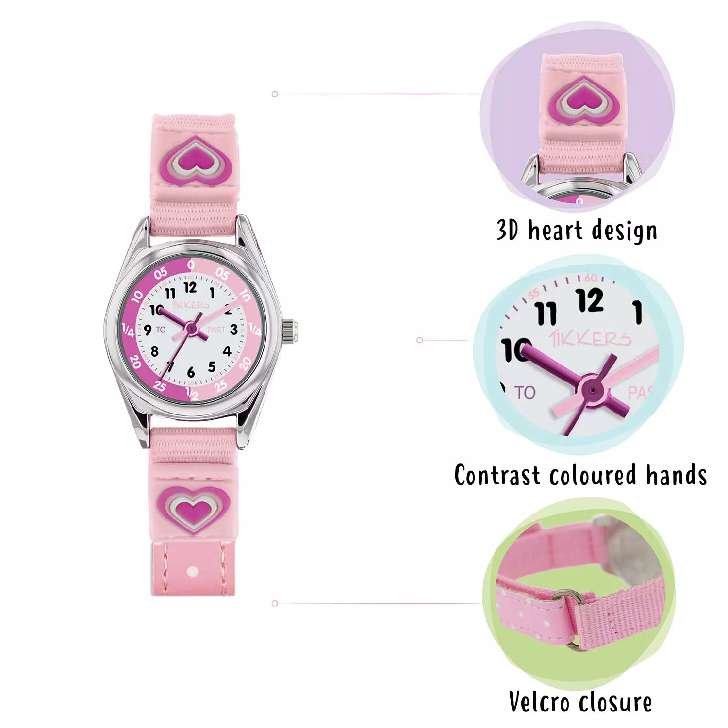 Tikkers Pink børneur Gavesæt ATK1031