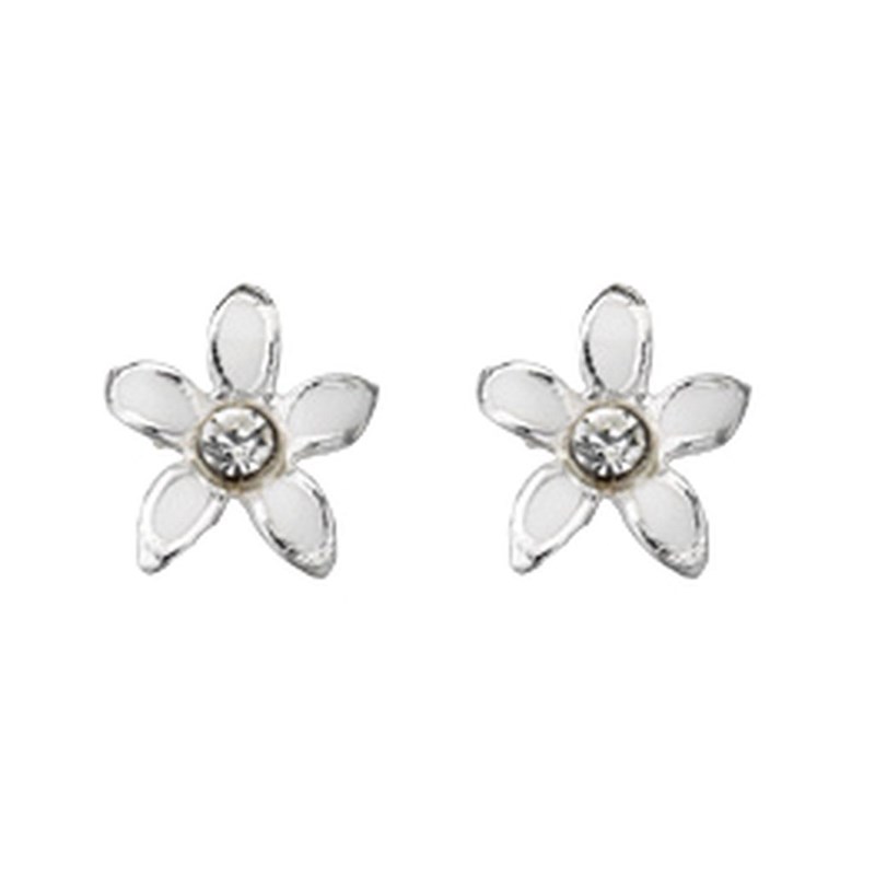 Boucle d'oreille fleur en argent 925/1000