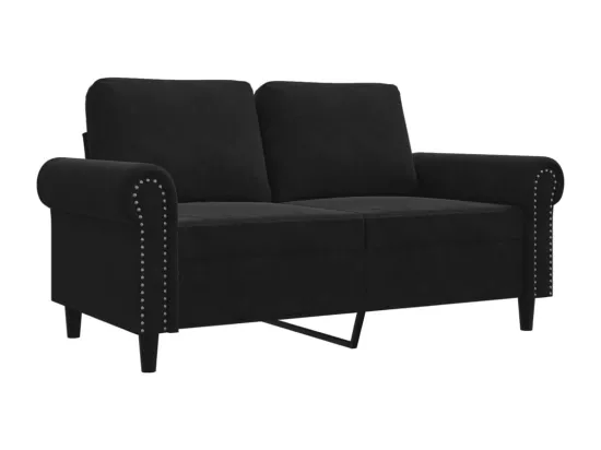 Canapé à 2 places Noir 120 cm Velours