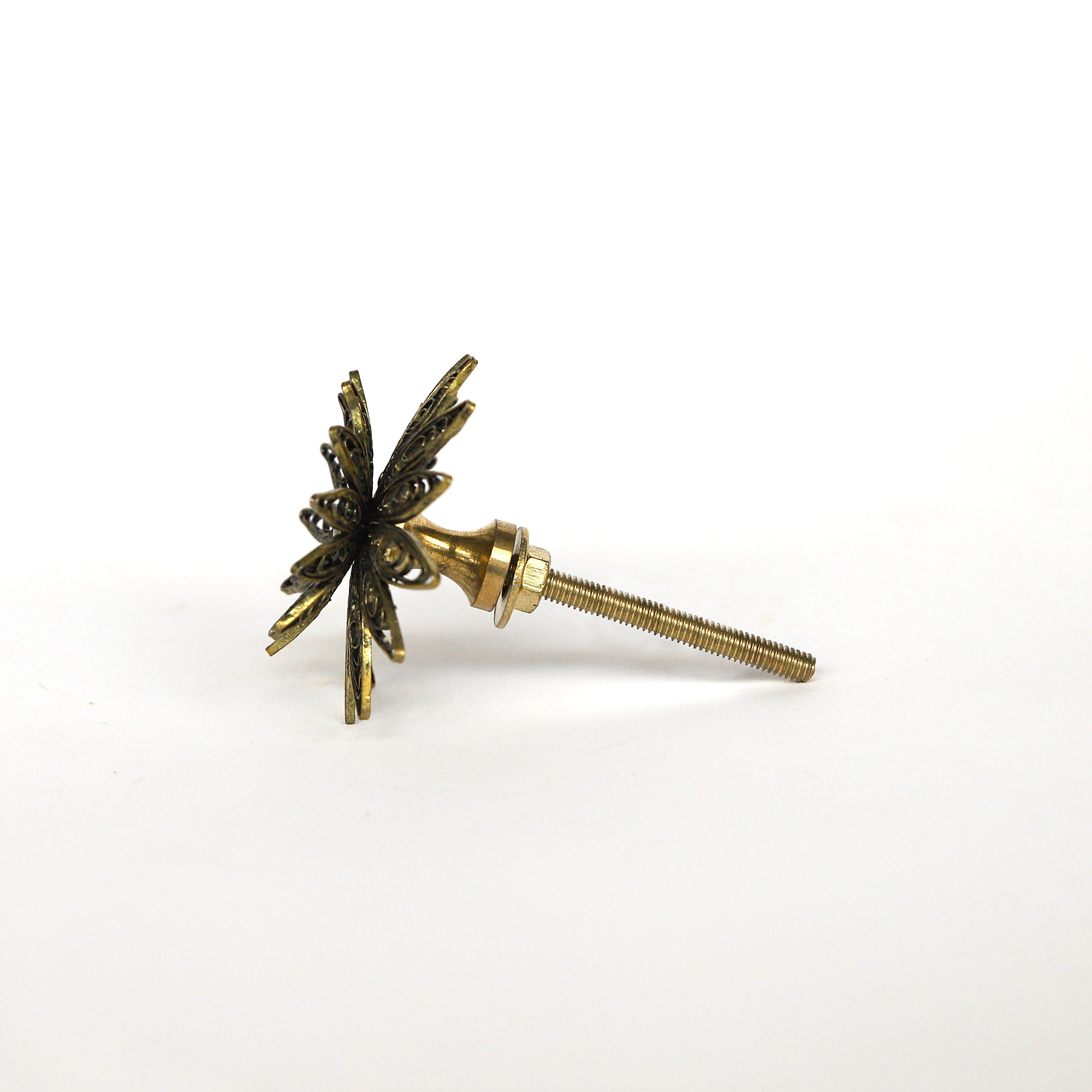 Metall-Knauf  'Blume', messing, Ø 4 cm günstig bestellen
