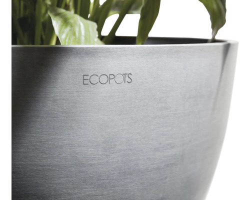 Ecopots Oslo kunststof bloempot, Ø 14,5 cm, 16 x 16 x 13,7 cm, grijswit