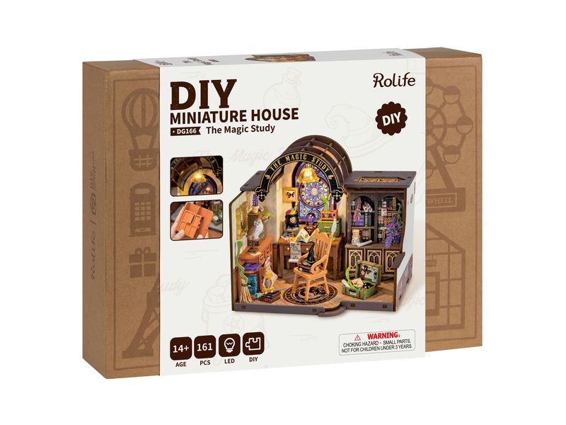 RoboTime Bausatz The Magic Study 267-teilig 3D-Puzzle aus lasergeschnittenen Holzteilen