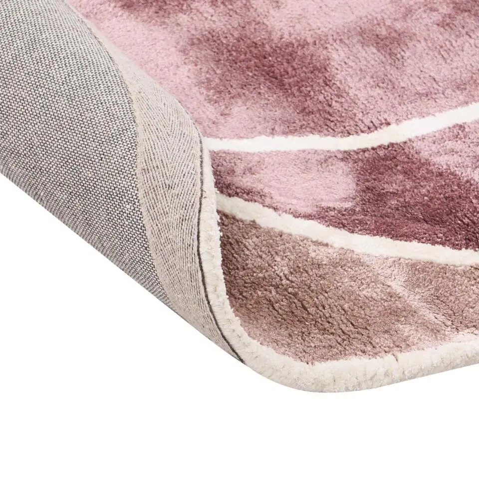 KANRACH - Vloerkleed - Roze - 200 x 200 cm - Viscose