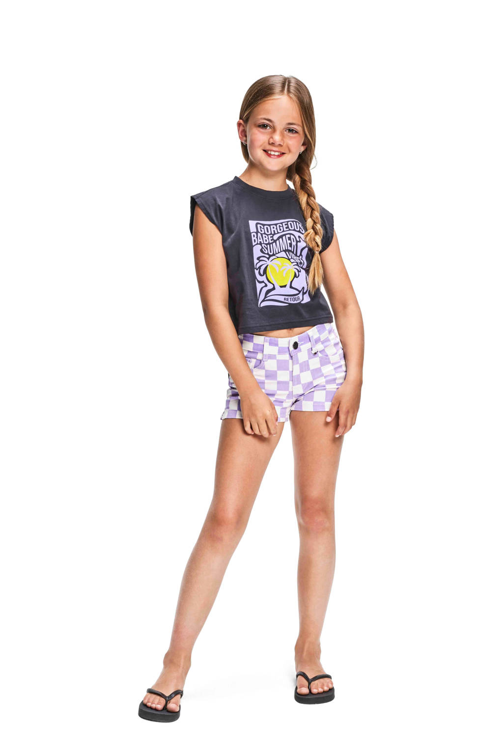 Retour Jeans T-shirt Judy met printopdruk zwart