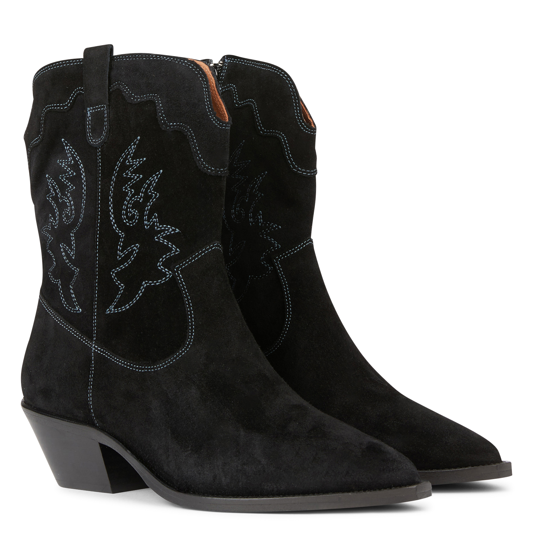 BONNIE - Bottes en cuir velours | Noir