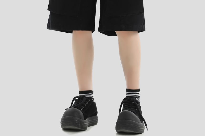 INStudio - Effen cargoshorts met trekkoordtaille