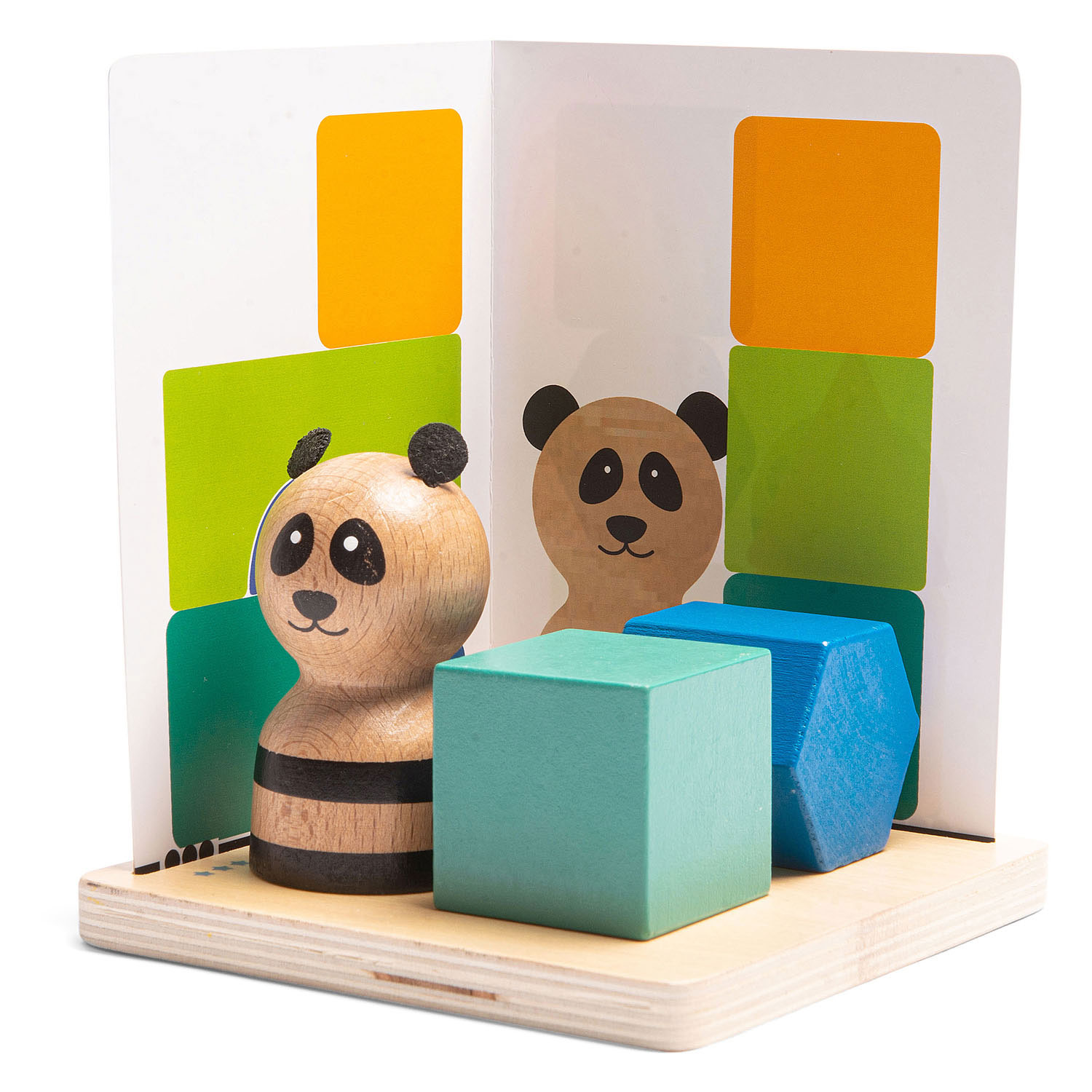 BS Toys Panda's Puzzel Hout - Vormenspel
