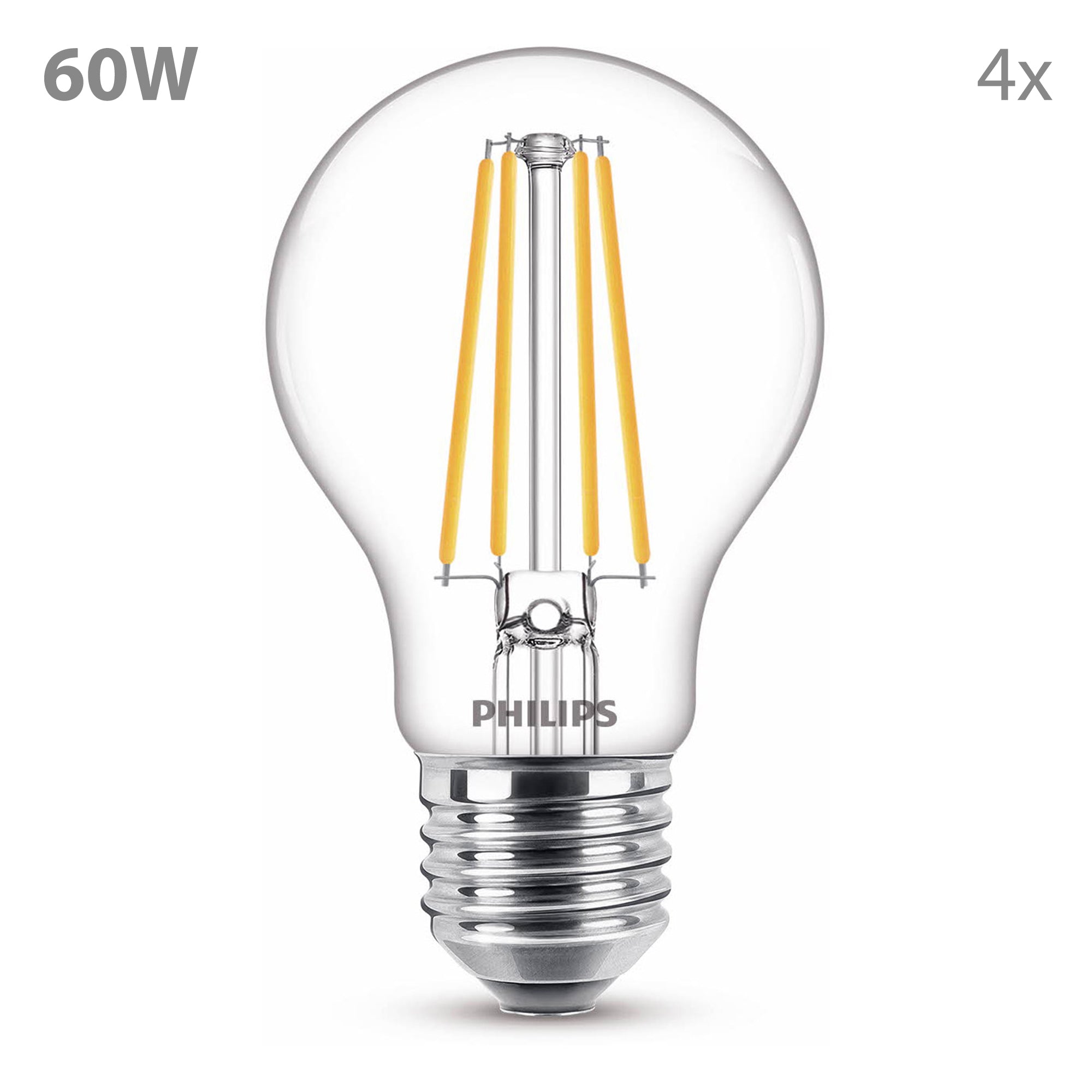 Philips Voordeelverpakking E27 - LED Standaardlamp - Set van 4 Stuks