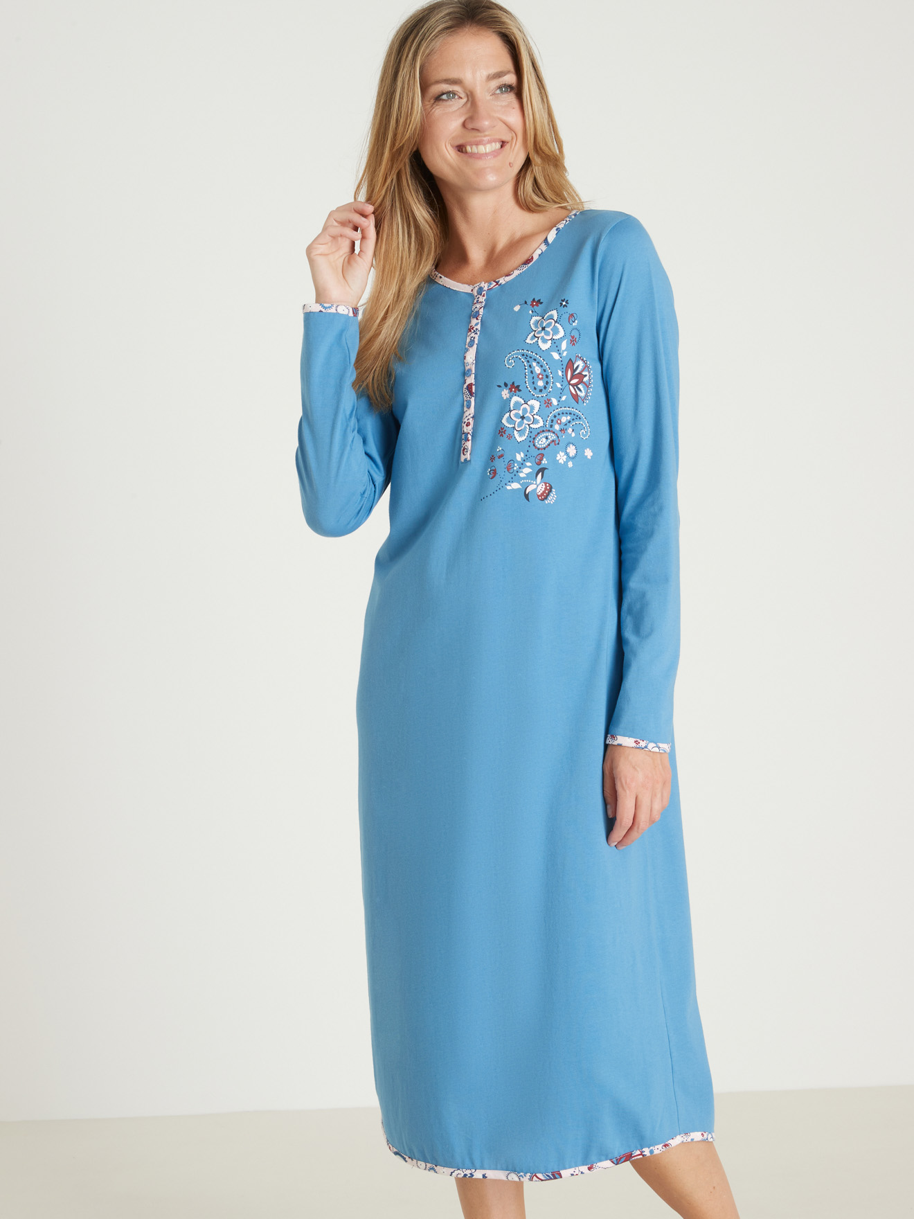 Chemise de nuit longue manches longues