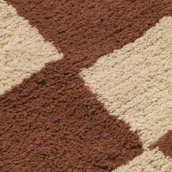 Ferm Living - Mara Teppich waschbar, 90 x 150 cm, rust / warm sand