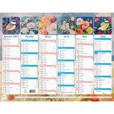 Calendrier Sophie Adde - 6 mois par face - 22 x 29,5 cm - Exacompta