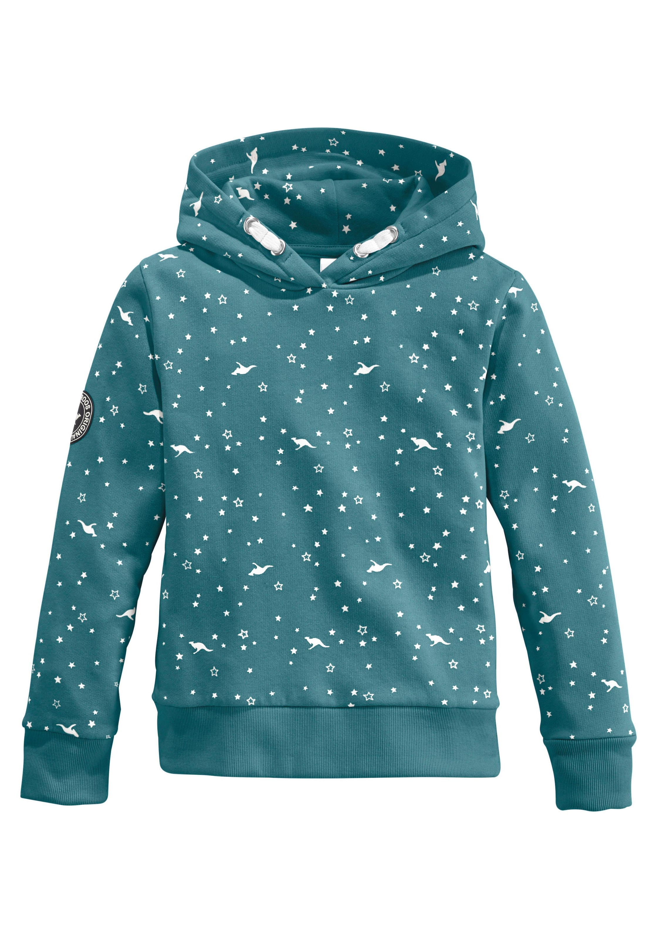 KangaROOS Kapuzensweatshirt , Langarm,  bedruckt,  mit Kapuze,  aus Baumwollmischung