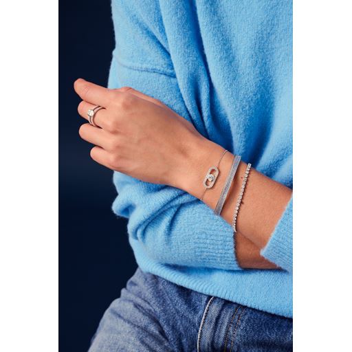 Sif Jakobs Jewellery Ellera Grande Armbånd, Sølv/Hvid, 19 cm