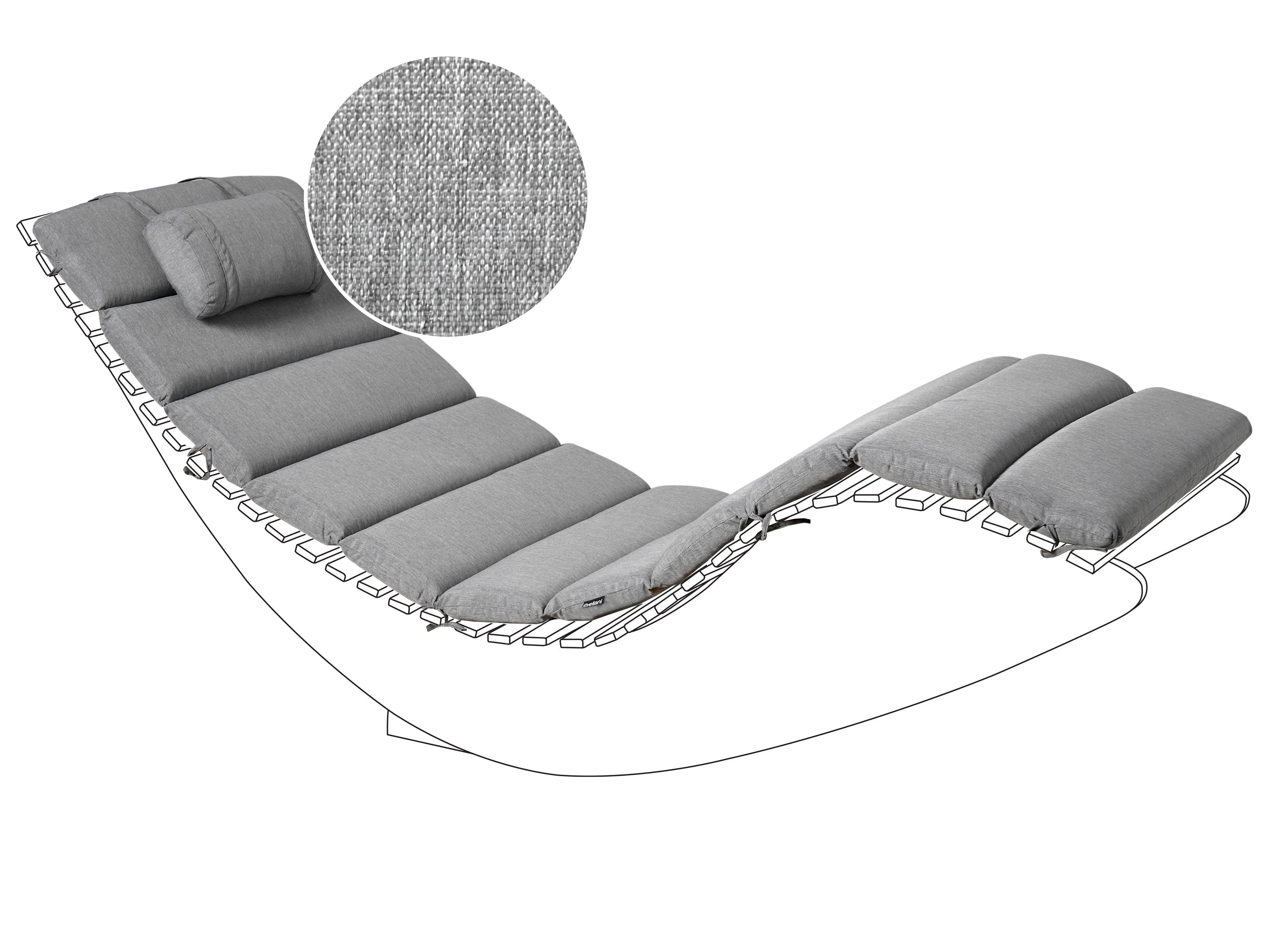 Kussen voor ligstoel BRESCIA PREMIUM 180 x 60 cm Grijs melange