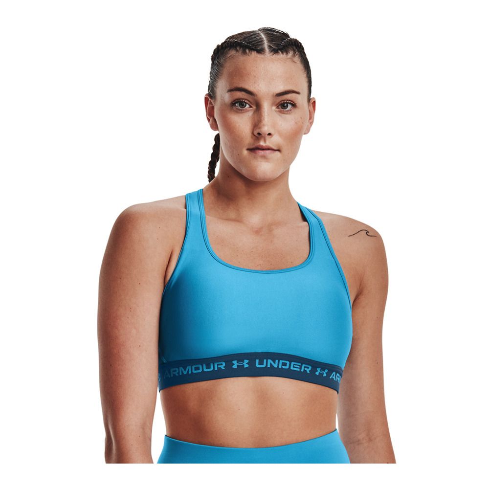 Under Armour CROSSBACK MID - Brassière Femme blue