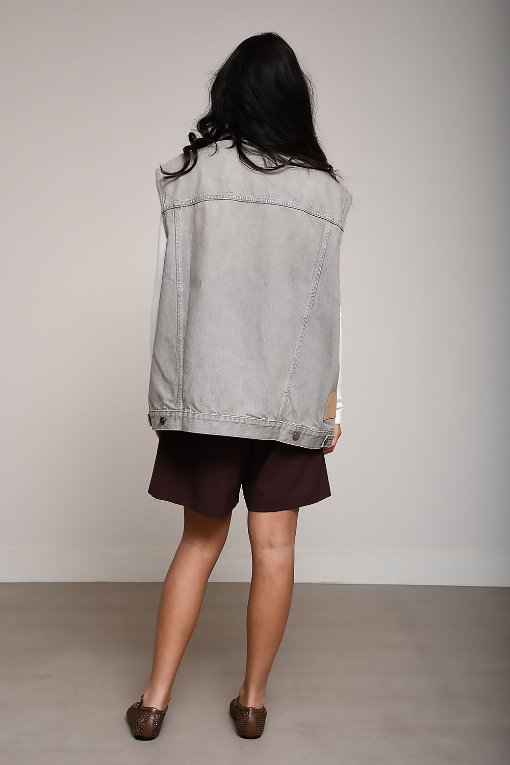 Janette denim sleeveless jacket