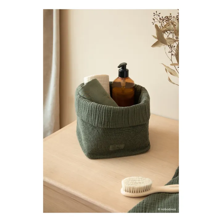 Nobodinoz Panier de rangement Wabi-Sabi | Vert kaki