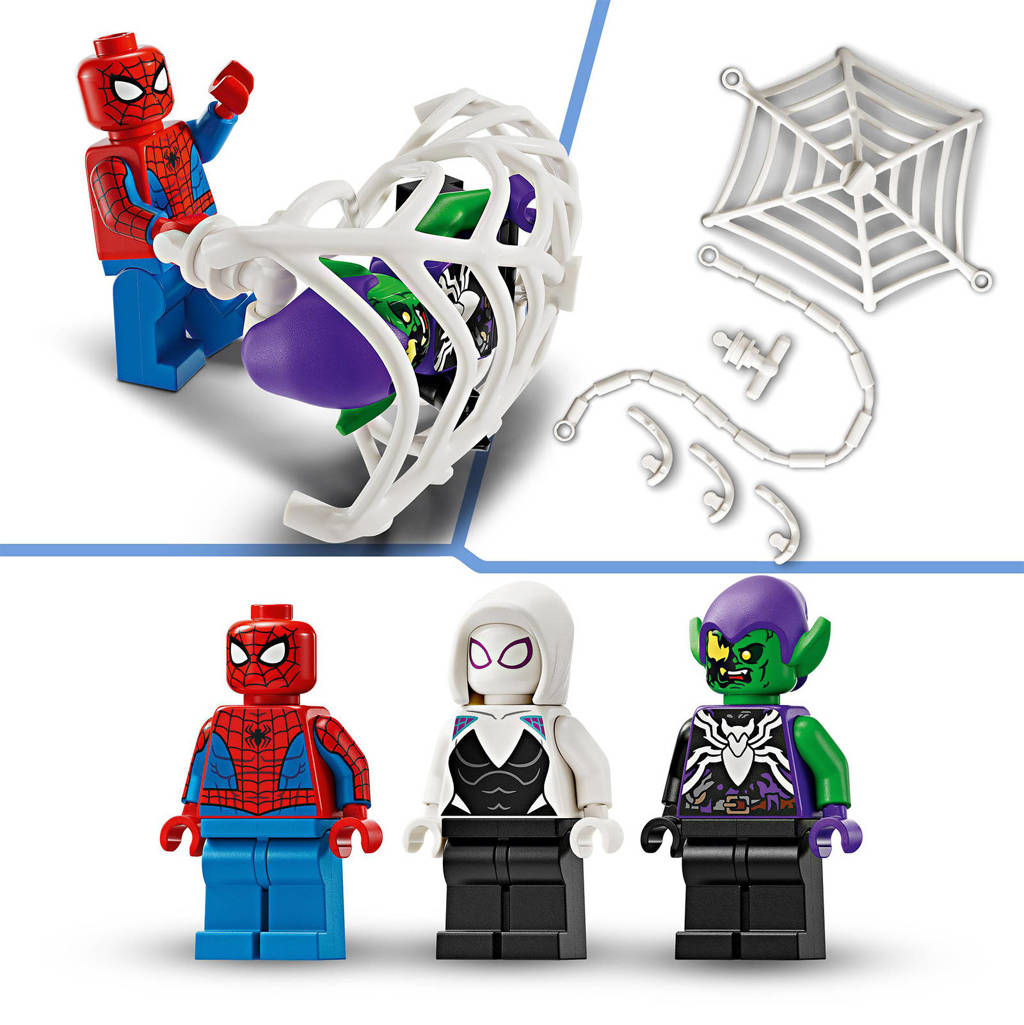 Leuke set en te combineren met andere helden.Marvel Spider-Man racewagen en Venom Green Goblin Bouwbare Spidey Speelgoed Set 76279