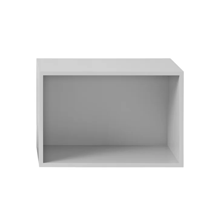 Muuto - Stacked System Regalmodul mit Rückwand, large / hellgrau