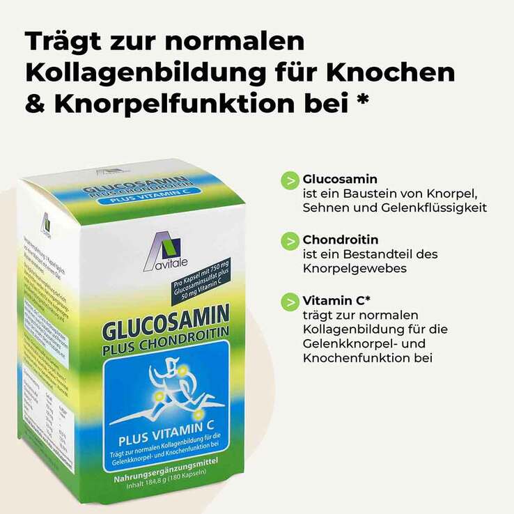 Glucosamin 750 mg + Chondroitin 100 mg Kapseln, 180 St
