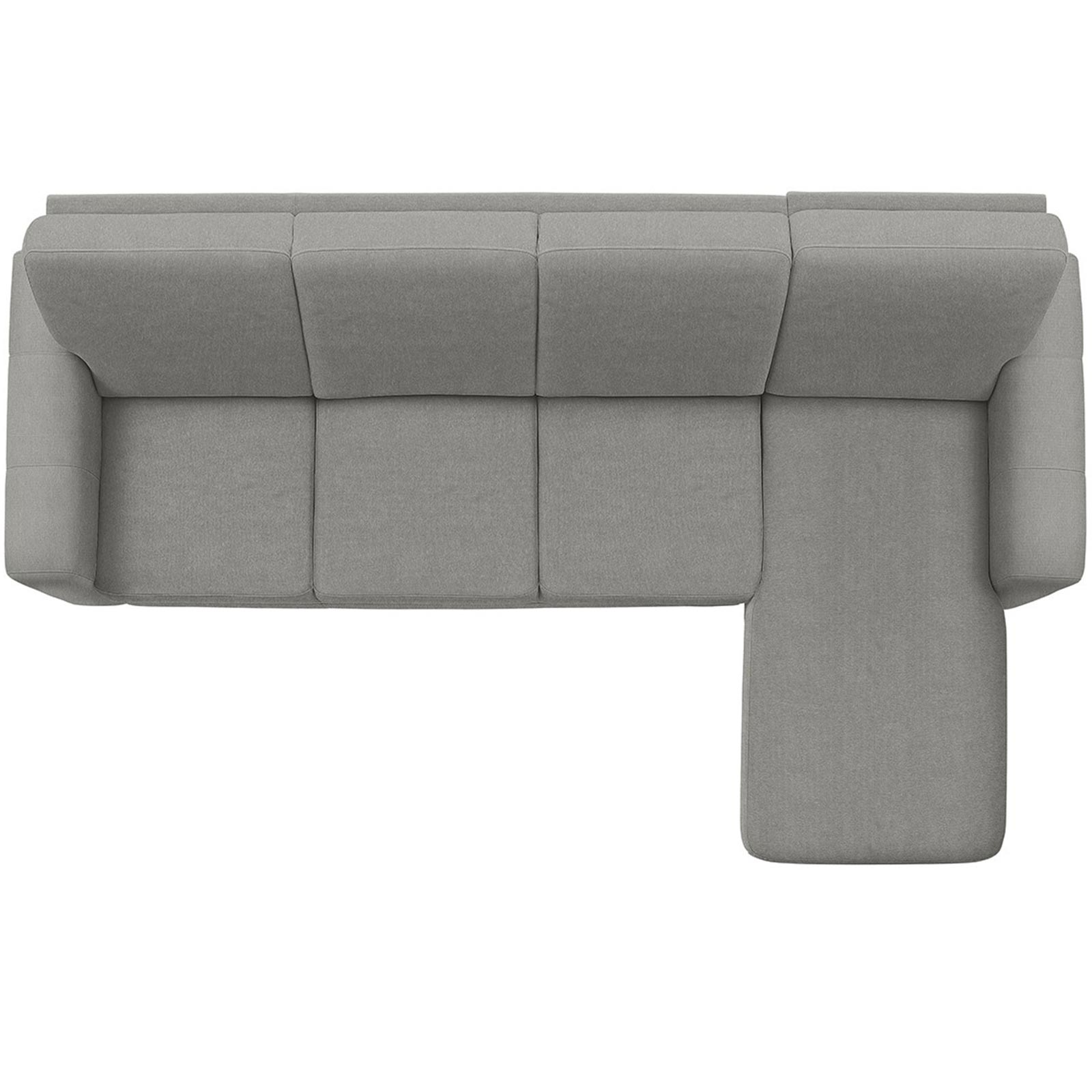polsterpower Ecksofa - Belle silver - Basismodell - Recamiere rechts