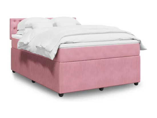 Sommier à lattes de lit avec matelas Rose 160x200 cm Velours