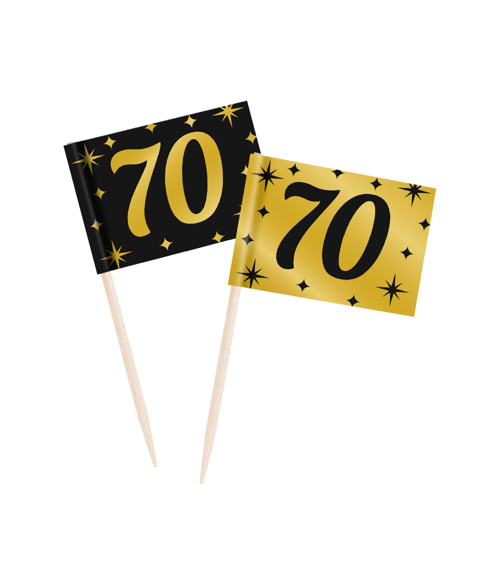 Cocktailprikkers70 Jaar 6,5cm 50st