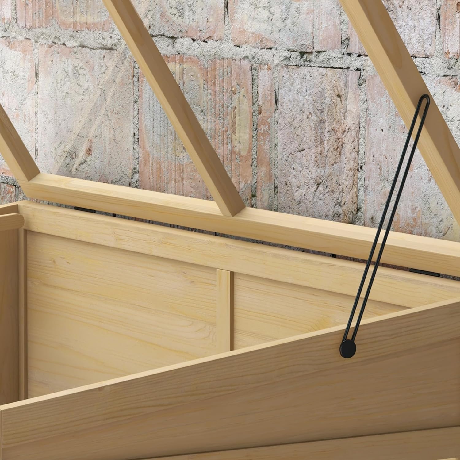 Outsunny Frühbeet aus Holz Gewächshaus 2-Stufiges Hochbeet mit Dachfenster, Doppeltür, Winddichtes Treibhaus, für Balkon, Garten, Natur, 103 x 61 x 103 cm