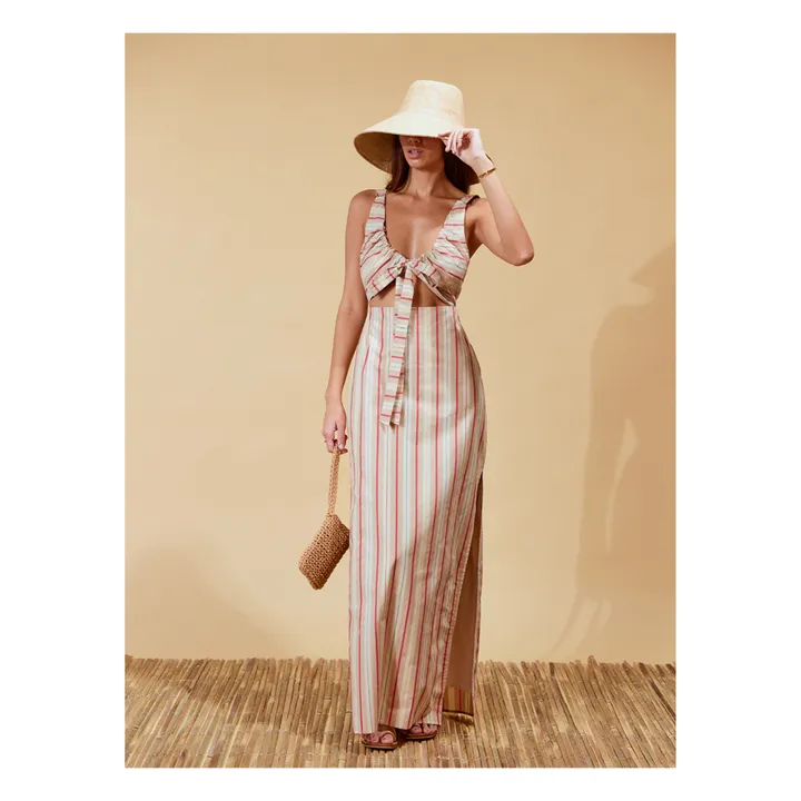 Soleil Soleil Robe Odette Rayures Lin | Beige