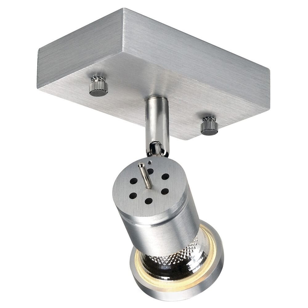 Enkelvoudige spot Souvereen in geborsteld aluminium, GU10