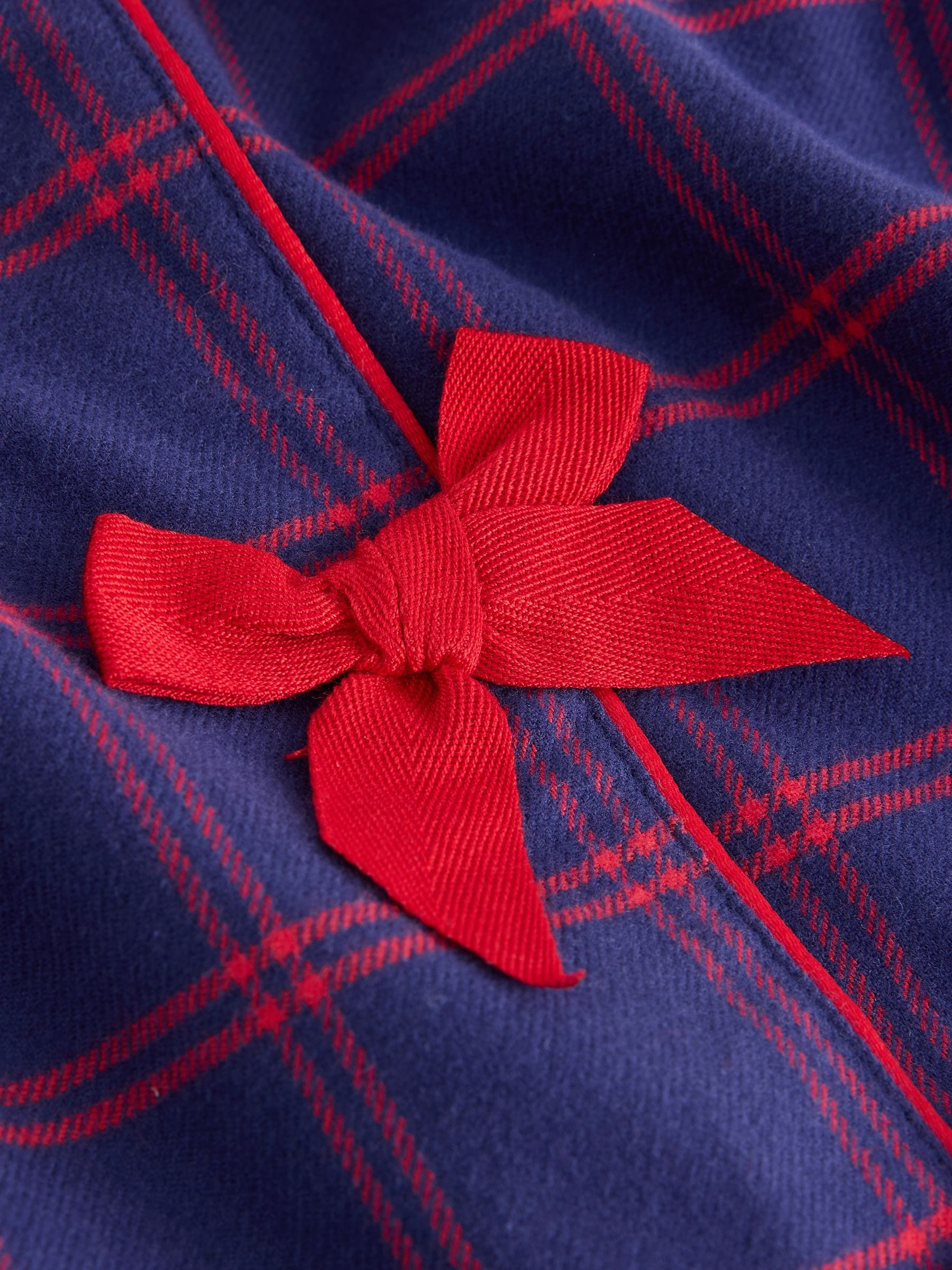 Navy/Red Bow - Geweven pyjama met knopen (4-16jr)