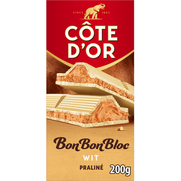 Côte d'Or BonBonBloc Chocoladereep Praliné Witte Chocolade 200g