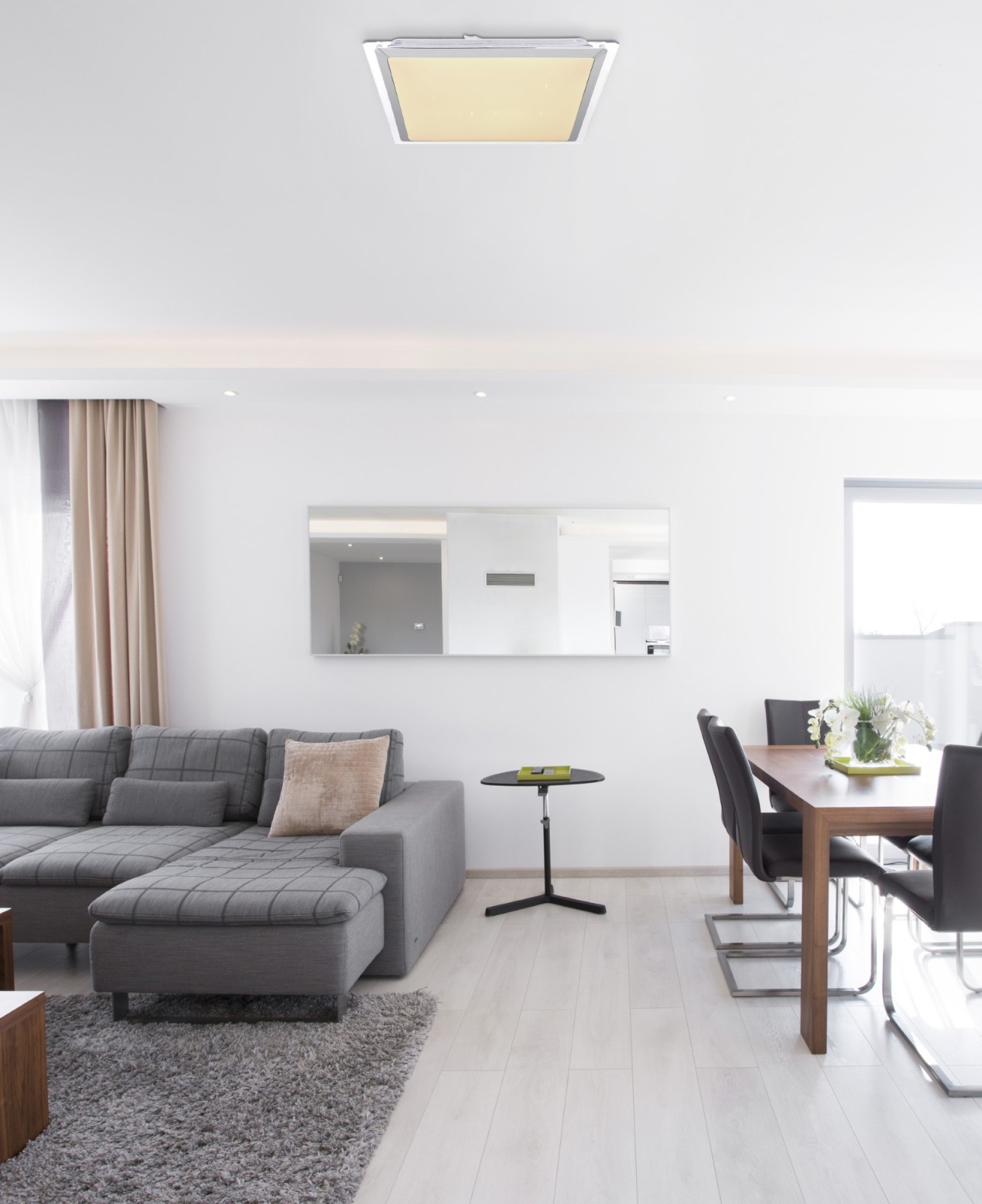 LED-Deckenleuchte - Nickel matt-weiß - Sparkle - mit Fernbedienung