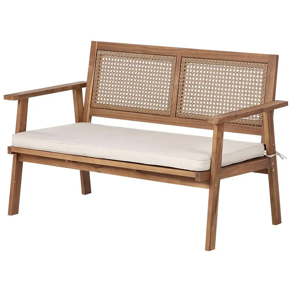 ARENELLA - Loungeset 4-zits - Lichthout/Beige - Acaciahout