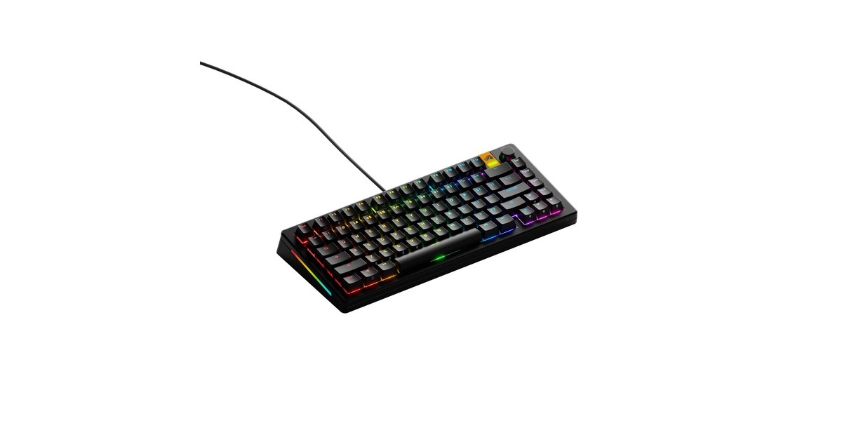 GloriousGMMK 3 HE 75% Prebuilt Wired Black, gaming toetsenbord  (Zwart, US lay-out, Glorious Fox, 75%, RGB, GPBT-doubleshot keycaps, Knob)