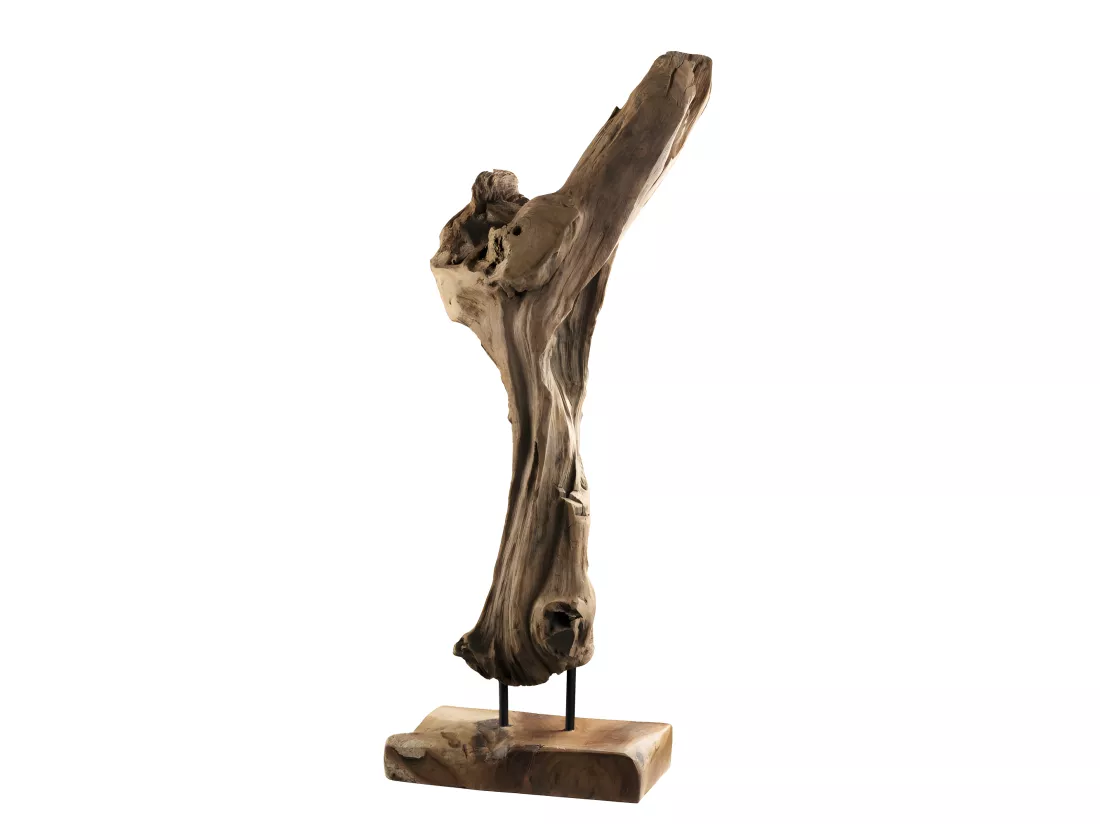 LALY - Objet décoration bois teck branche naturelle 'S'