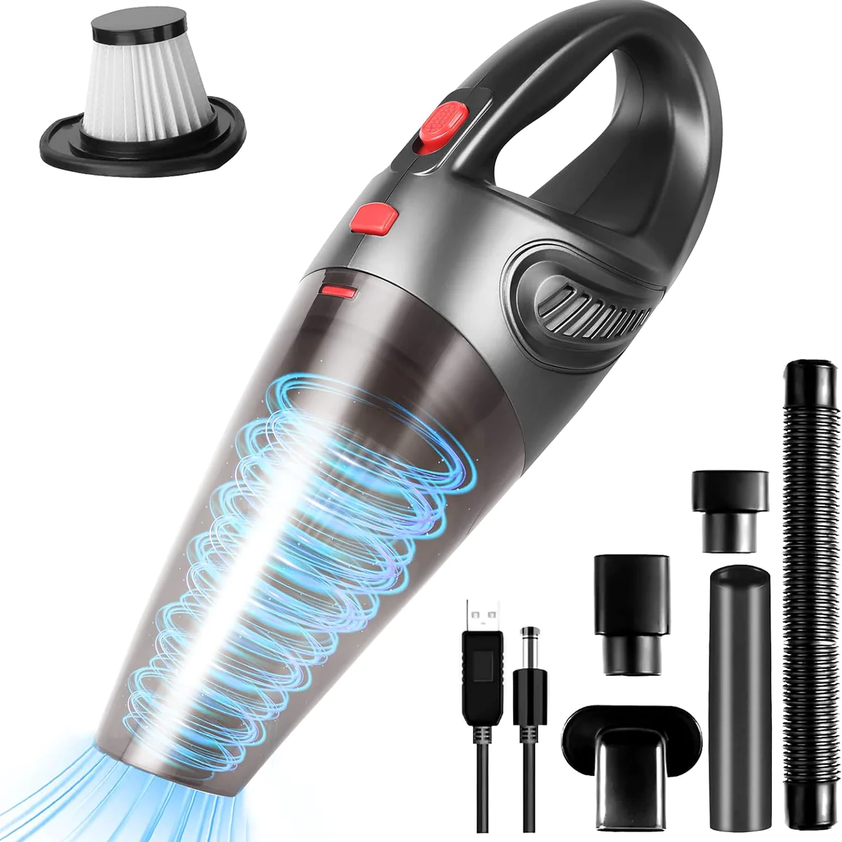 Aspirateur de table sans fil rechargeable 8500PA rouge noir Vendos85