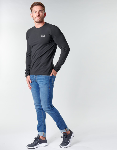 Emporio Armani EA7 - TRAIN CORE ID M TEE LS ST - Noir / Logo blanc
