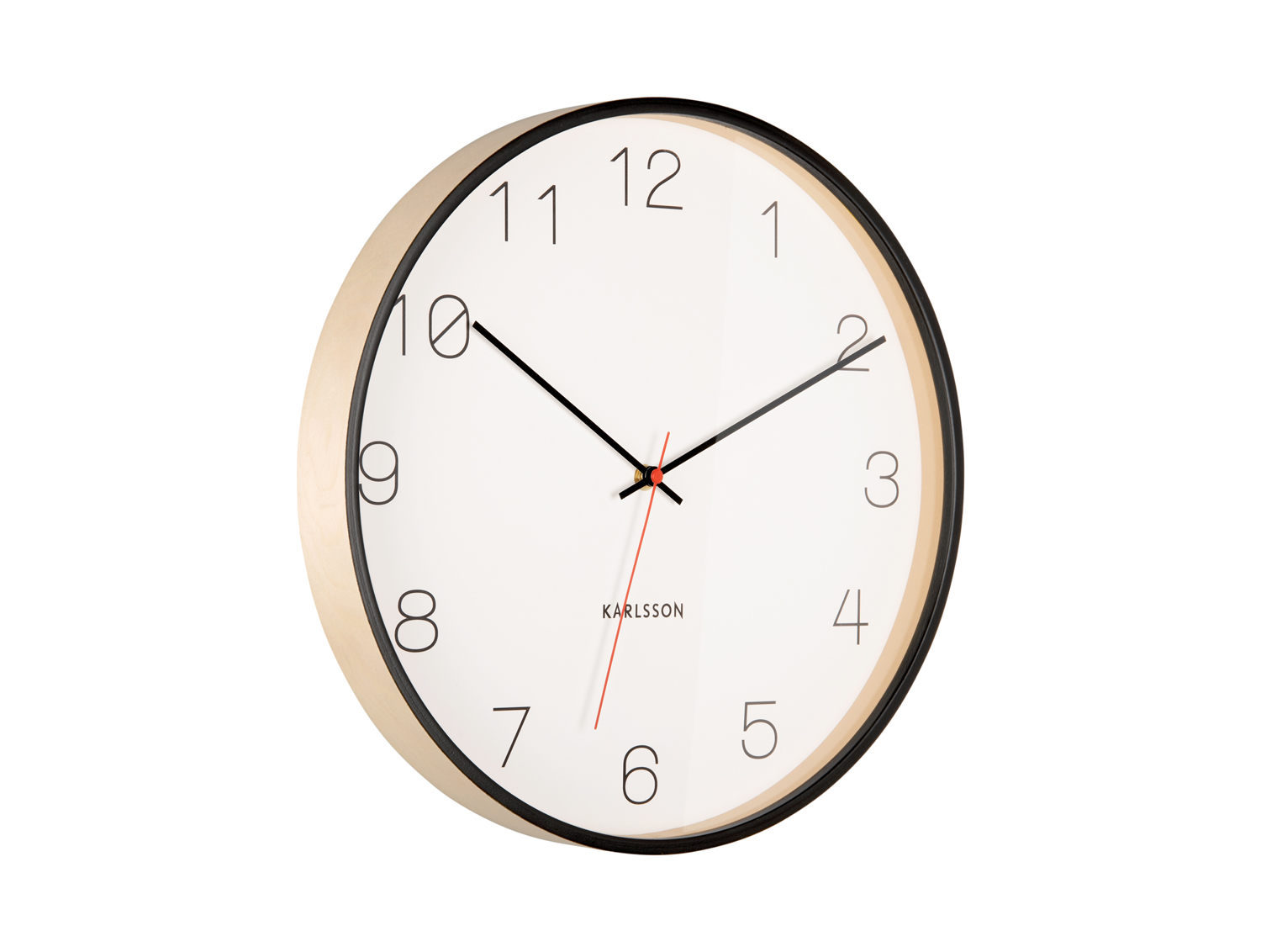 Wall clock Joy wood w. black accents