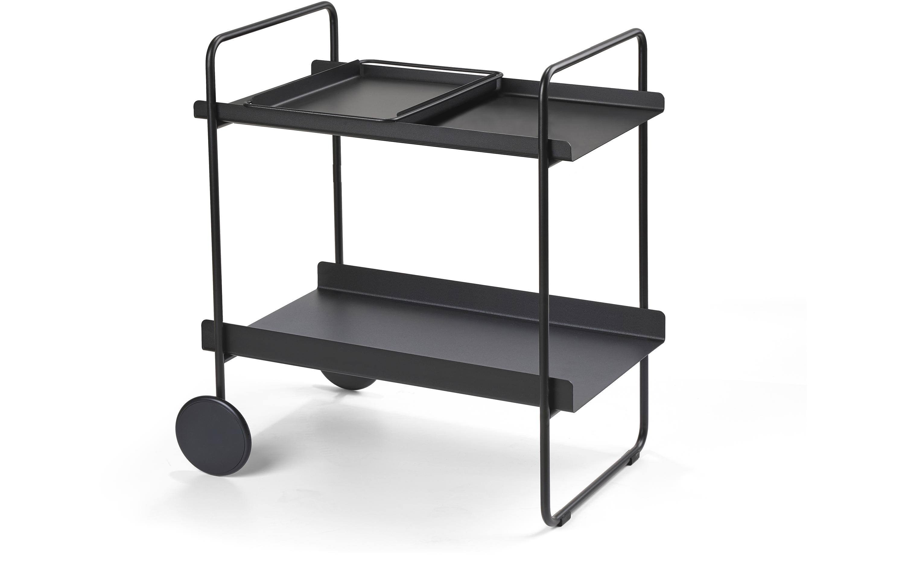 Servierwagen A-Collection Schwarz<br>Cocktail-Trolley mit Rollen