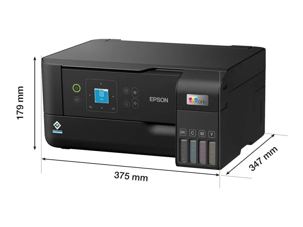 Epson EcoTank ET-2830 - Multifunktionsprinter - farve - blækprinter - ITS - A4 (medie) - op til 15 spm (udskriver) - 100 ark - Wi-Fi, USB - sort